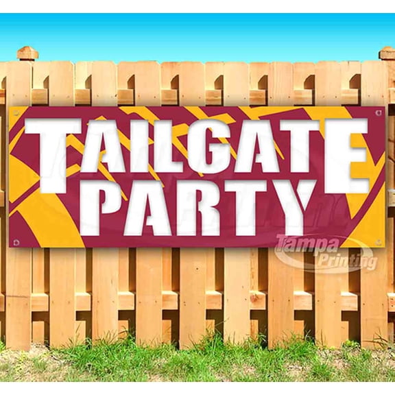 Tailgate Party 13 oz Vinyl Banner With Metal Grommets