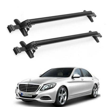 - 2Pcs Aluminum Car Top Luggage Roof Rack Cross Bar Carrier Adjustable Window Frame