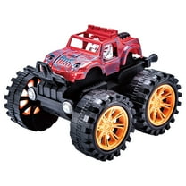 Twfbrm 360° Rotating Trucks Toys - Friction Powered Mini Push and Go Car Truck Playset Inertia Vehicle Toddler Toys for Boys Girls Aged 3 4 5 Yrs Old Gifts for Kids Birthday Christmas -Red