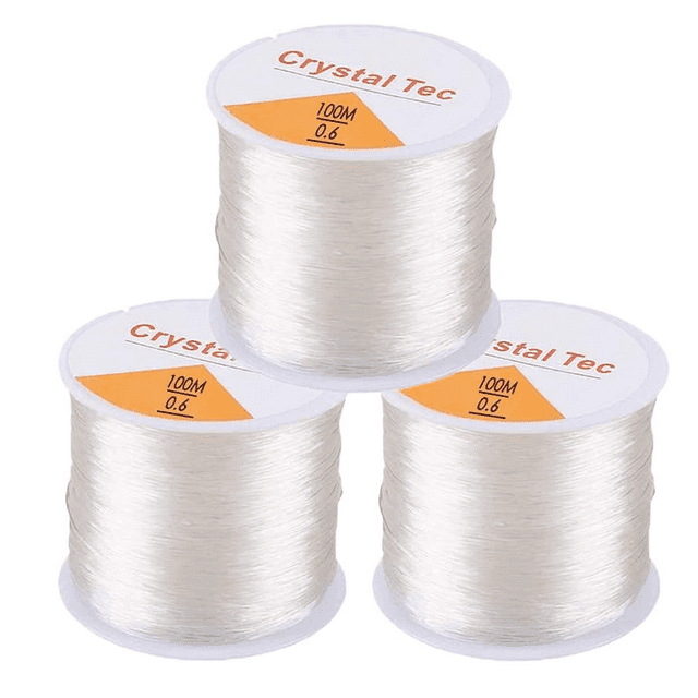 3 Rouleaux de Fil à Bijoux Extensible 0,8mm, Cordon Élastique pour Fabrication de Bracelets et Bijoux DIY