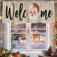 thumbnail image 5 of Santa Claus Valances for Windows, 42 x 18in, Christmas Welcome Linen Rod Pocket Kitchen Valance Curtain Light Filtering Window Treatments for Living Room Bedroom, 1 Panel, 5 of 7
