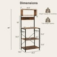 thumbnail image 3 of Giantex Bakers Rack w/Power Outlet, Kitchen Microwave Stand w/Hooks, Tall Kitchen Storage Shelf, 3 of 9
