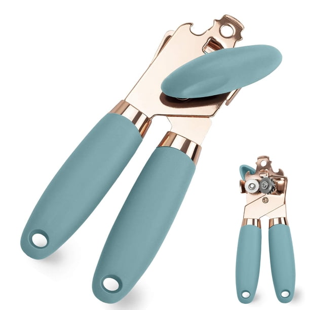 Abrelatas seguro para cortar, abrelatas manual con borde liso, abrelatas de corte lateral de mano, borde liso ergonómico, abrelatas de corte de acero inoxidable de grado alimenticio para el