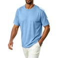 thumbnail image 2 of DORKASM Men's Short Sleeve Dry Fit Shirts Workout Gym Mesh Shirt Athletic Running Lightweight Performance Tshirt Sky Blue 3XL, 2 of 6