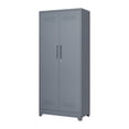 thumbnail image 3 of Metal Storage Cabinet Wardrobe With Locking Doors, 4 Adjustable Shelves, Removable Hanging Rods, 73" Metal Lockable File Cabinet For Office Garage Kitchen, 3 of 9