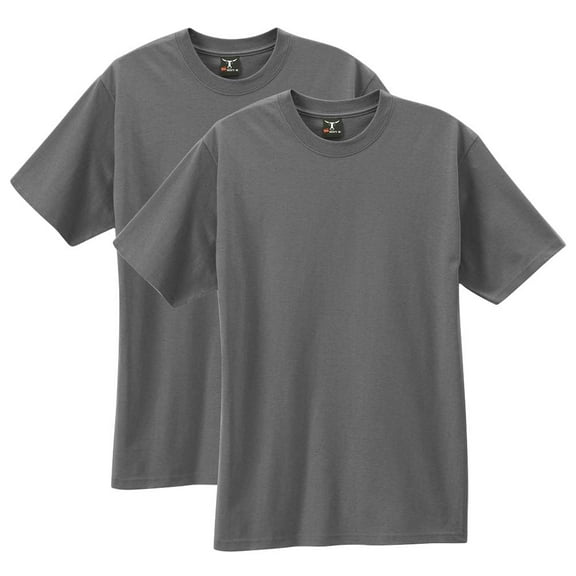 Hanes Men`s Beefy-T Adult Short-Sleeve T-Shirt,5180,3XL,Smoke Gray (Pack of 2) 2 Smoke Gray