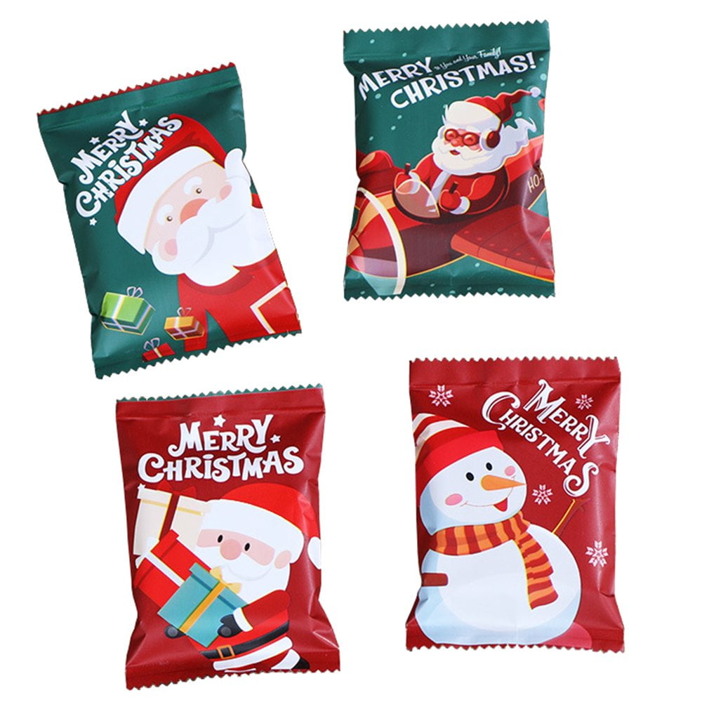 Lot De 100 Sacs à Biscuits Autocollants En Cellophane Avec Motif D'élan