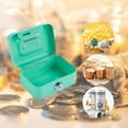 thumbnail image 4 of Pozyie Locking Steel Mini Cash Box with Removable Coin Tray and Key Lock for Kids,4.92" x 3.74" x 2.38",Green, 4 of 7