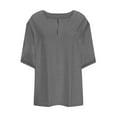 thumbnail image 4 of GERsome Plus Size T Shirt for Women Solid Color V Neck Tees Short Sleeve Loose Fit Summer Casual Tops L-4XL, 4 of 5