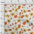 thumbnail image 1 of oneOone Cotton Jersey White Fabric Flower Watercolor Craft Projects Decor Fabric Printed By The Yard 58 Inch Wide, 1 of 4