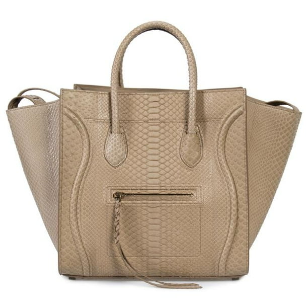 Celine CEL HBAG PHANT PYTHON TAU M Medium Luggage Phantom Bag in