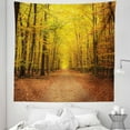 thumbnail image 1 of Fall Tapestry, Seasonal Park Foliage Pathway Scenic Environment Leaves and Branches, Fabric Wall Hanging Decor for Bedroom Living Room Dorm, 5 Sizes, Pale Green Orange Brown, by Ambesonne, 1 of 1