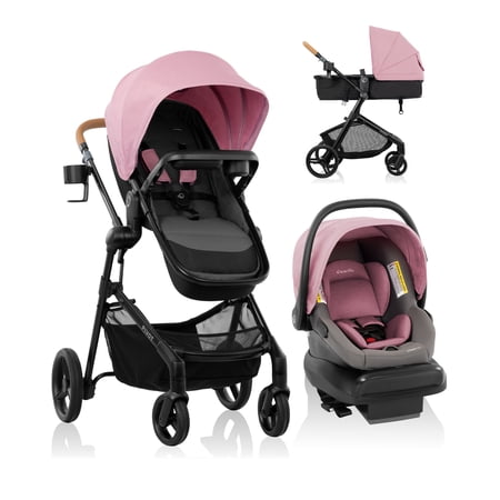 Evenflo Pivot NXT Travel System with LiteMax NXT Infant Car Seat (Lilas Pink)