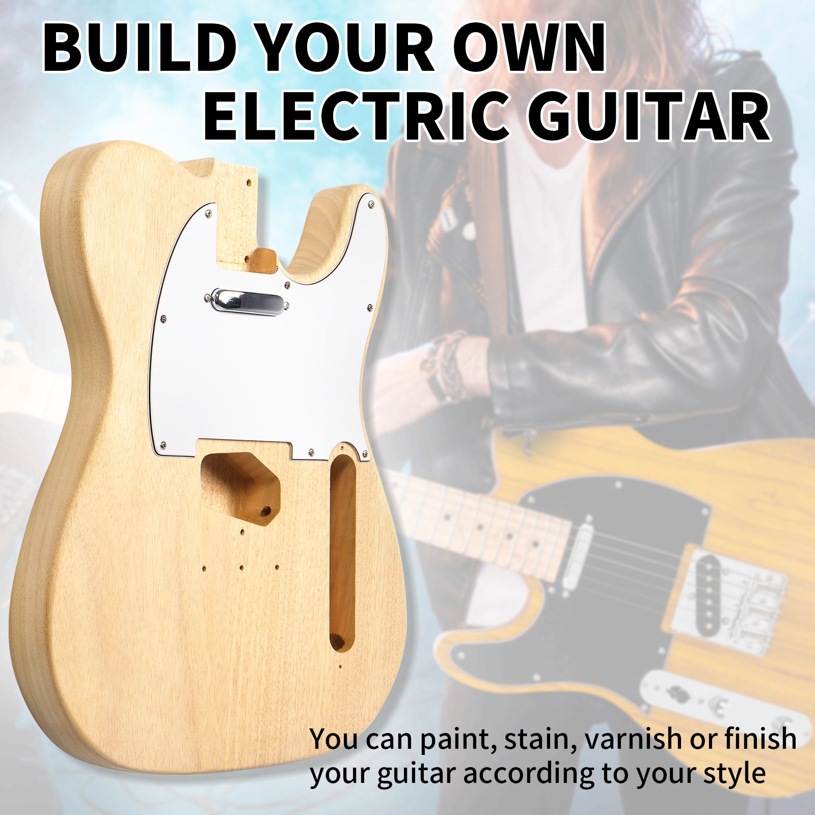 LINJH DIY 6 String TL Style Electric Guitar Kits With Accessories