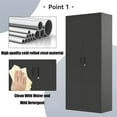 thumbnail image 3 of Garvee Metal Storage Cabinet, 71" Tall Cabinet with Doors & Adjustable Shelves for Home, Office, Warehouse, Tool, Black, 3 of 6