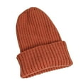 thumbnail image 1 of Solid Color Thicken Unisex Hat Autumn Winter Ribbed Stretchy Knitted Beanie Hat Fashion Accessories, 1 of 6