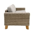 thumbnail image 6 of Bahamas Outdoor Wicker & Teak Wood Sofa with Beige Olefin, 6 of 6