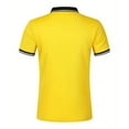 thumbnail image 2 of Mens Golf Shirts Ribbed Lapel Button Business Color Block Short Sleeve Mens Shirts Casual Stylish,Yellow,3XL, 2 of 8