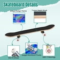 thumbnail image 4 of 31'' Complete Skateboard 7 Layer Canadian Maple Double Kick Deck Skateboards messy palm leaves watercolor tropical hand Skate Board for Beginner Adult Gifts, 4 of 5