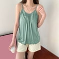 thumbnail image 2 of Sngxgn Tank Tops for Women Loose Fit Sleeveless V Neck Cami Camisole Blouses Shirt Top(Green,M), 2 of 4