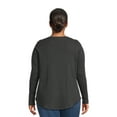 thumbnail image 3 of Terra & Sky Women's Plus Size Waffle Tee with Long Sleeves, Sizes 0X-4X, 3 of 5