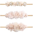 thumbnail image 2 of mligril - Juego de diademas de flores para bebé, accesorios para el pelo, banda elástica para el pelo, corona floral, regalos de cumpleaños y Navidad para recién nacidos, 3 unidades, 2 of 3
