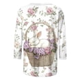 thumbnail image 4 of Blouses for Women Dressy Casual Plus,2026 Easter Shirts for Women Funny Bunny Egg Graphic Tees Cute Festival Outfits 3/4 Sleeve Tops Cotton T-Shirt Gifts, 4 of 5