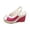 Hot Pink, variant on Win s Way Women Woven Roman Sandals Plus Size Peep Toe Buckle Platform Wedge Heel 1.1 Inch Summer Casual Shoes