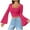 Hot Pink, variant on WREESH Women's Bell Sleeve Crop Top Casual Comfortable Solid Long Sleeve Tops Fashion U-Neck Top Black