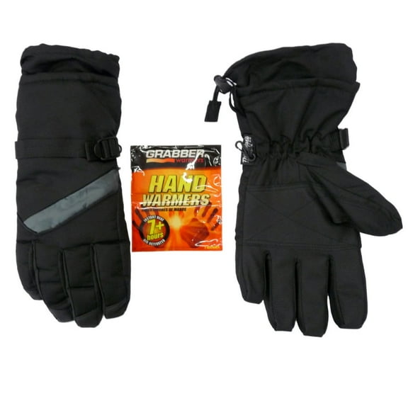 Northcrest Mens Waterproof Black Snow & Ski Gloves with Handwarmers XL