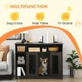 thumbnail image 4 of PawHut Dog Crate Furniture with Storage Space, Dog Kennel with Lockable Door, Pet Cage for Large Medium Dogs, 47" x 23.5" x 35", Brown, 4 of 10