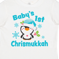 thumbnail image 4 of Inktastic Baby's 1st Chrismukkah with Cute Baby Penguin and Snowflakes Boys or Girls Toddler T-Shirt, 4 of 5
