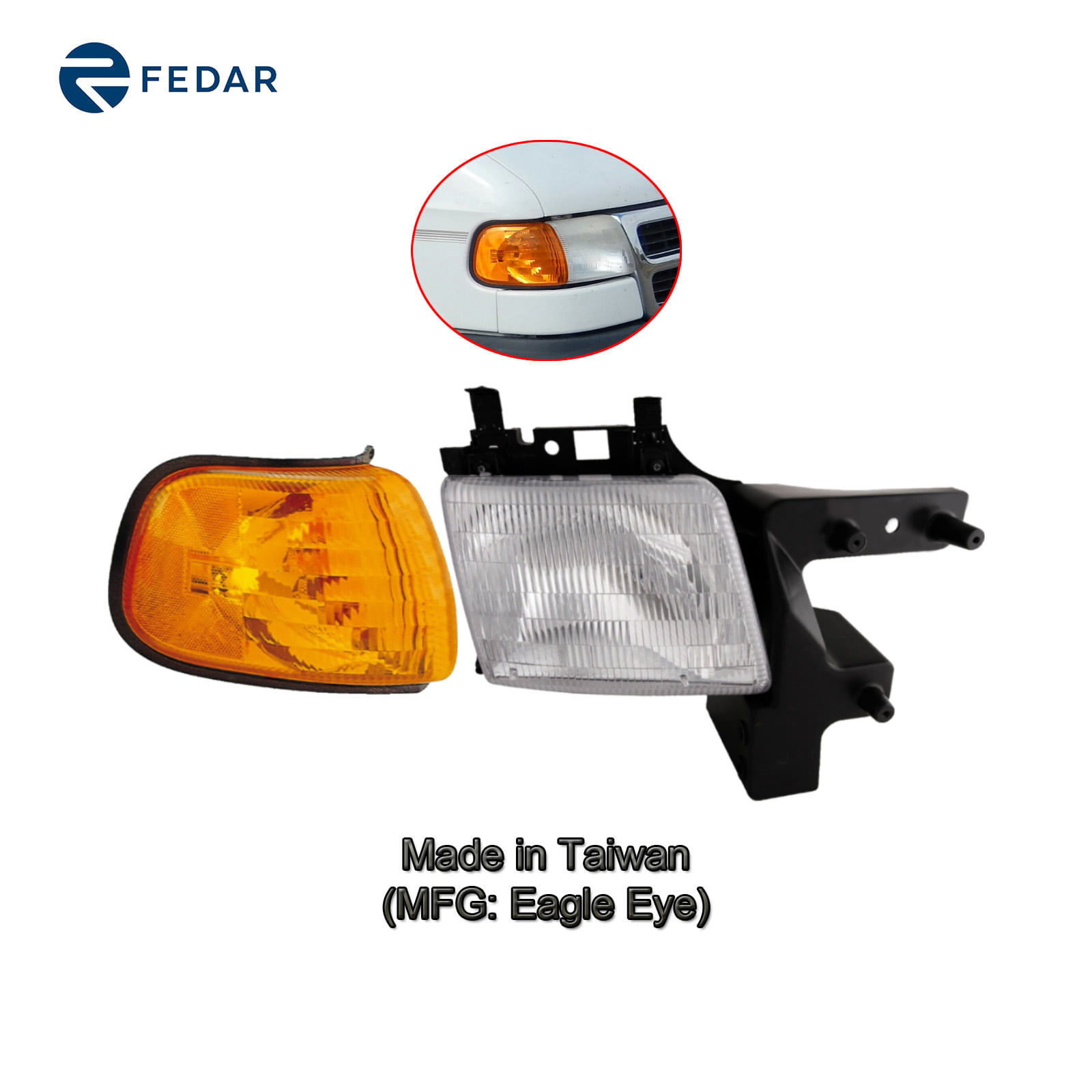 Drivers Park Signal Corner Marker Light Lamp with Amber & Clear Lens Replacement for Dodge Van 55076527AC 