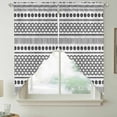 thumbnail image 2 of Boho Geometric Swag Curtains for Kitchen/Bedroom/Living Room, Modern Abstract Art Plaid Striped Scalloped Curtains 63 Inch Long, Rod Pocket Window Swag Topper Curtains Valances 2 Panels Set 36"x63", 2 of 8