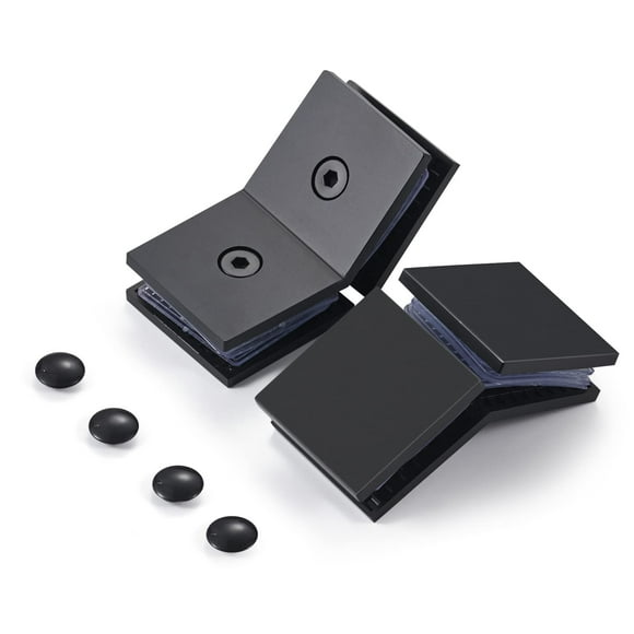 Ranbo 304 Stainless Steel 135 Degree Square Frameless Glass Clamp Connector/Shower door Fixed Panel/Glass-to-Glass corner Clamp,for 5/16 to 1/2 (8 to 12 mm) Glass Thickness, 2-Pack Black (135 Degree)