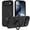 Black, variant on Magnetic Ring Stand Phone Case for iPhone 17/17 Air/17 Pro/17 Pro Max, Liquid Silicone Full Wrap Shockproof Cover, Foldable Stand, Full Lens Protection, Skin-Friendly Texture