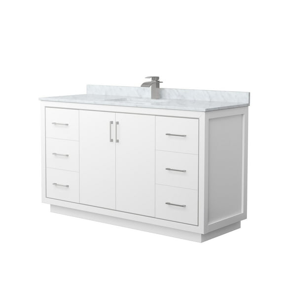 Wyndham Collection Wcf1111-60S-Nat-Mxx Icon 60" Free Standing Single Basin Vanity Set -