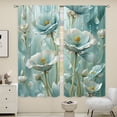 thumbnail image 5 of WNOOHIY Elegant Floral Blue & White Water Drop Light-filtering Window Curtains for Bedroom and Living Room, Set of 2 Panels, 5 of 8