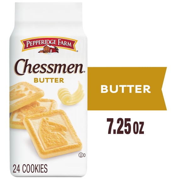 Pepperidge Farm Chessmen Butter Cookies, 7.25 oz Bag (24 Cookies)