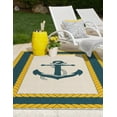 thumbnail image 3 of Unique Loom Outdoor Coastal Collection Area Rug - Anchor (4' 1" x 6' 1" Rectangle Ivory/Yellow), 3 of 9