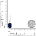 thumbnail image 4 of Gem Stone King 10K White Gold Blue Created Sapphire Pendant Necklace for Women (10.00 Cttw, Gemstone September Birthstone, Emerald Cut 14x10MM, with 18 inch Chain), 4 of 5