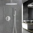 thumbnail image 2 of CoSoTower Dome shower system Shower head combination set wall mounted with 10 inch shower head and hand held shower head, brushed nickel finish, 2 of 7