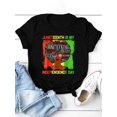 thumbnail image 2 of Camiseta con estampado del Día de la Independencia de Juneteenth, manga corta y cuello redondo, informal, para primavera y verano, ropa de mujer, camisetas informales, 2 of 5