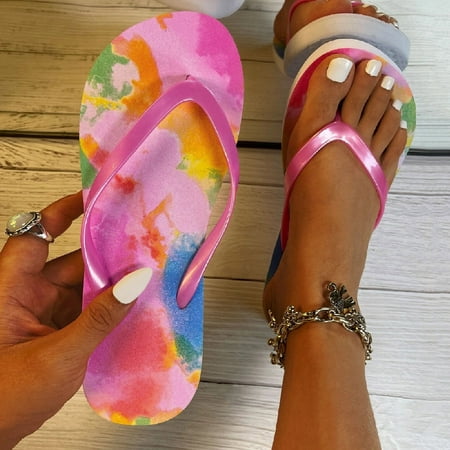 

FZM Women shoes Ladies Flat Flip Flops Beach Sandals Fashion Sandals Flat Summer Beach Slippers