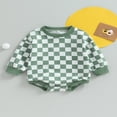 thumbnail image 2 of PENGXIANG Bébé Garçon Filles Manches Longues Damier Imprimé Sweat-Shirt Rompers Combinaison Vêtements, 2 of 7
