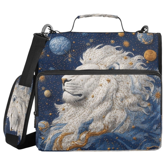 DIXRUYEE Zipper BinderTrapper of keeper Documents Organized Design Cosmic King Printed