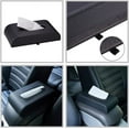 thumbnail image 4 of AuMoHall Black with Beige Tissue Box Cover PU Leather Rectangular Tissue Holder for Home Car Office Decor (NO Paper Towel), 4 of 14