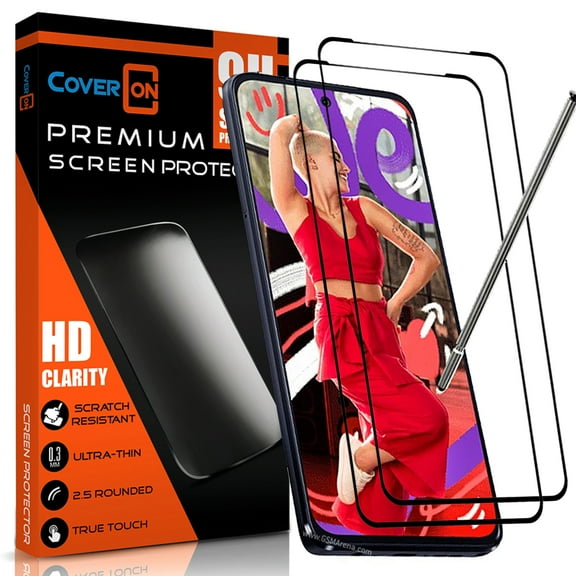CoverON 2pcs Pack For Motorola Moto G Stylus 5G 2023 Screen Protector Tempered Glass - 98% full Coverage