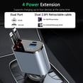 thumbnail image 2 of MesaSe Retractable Car Charger  4 in 1 Fast Car Phone Charger 65W  Retractable Cables and USB Car Charger Compatible with  15/14/13/12/11 Galaxy Pixel, 2 of 8
