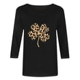 thumbnail image 4 of St. Patrick's Day Shirt for Women Leopard Print Clover Graphic T-Shirt 3/4 Sleeve Crewneck Trendy Fashion Festival Apparel Shamrock Gift, 4 of 4